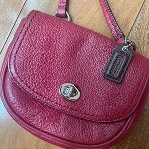 Coach Cherry Red Leather Crossbody Bag